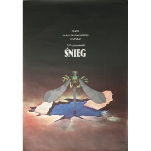 Jan Jaromir Aleksiun (b. 1940), Theater poster for the play Snow, S. Przybyszewski, Jan Kochanowski Theater in Opole, 1978