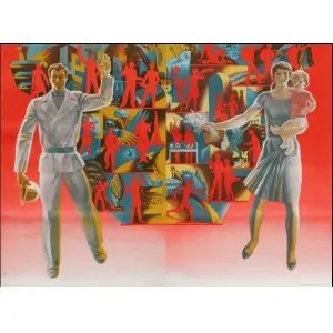 G. Ruszyn, Bez tytułu, 1987 (2-częściowy): Rosyjski / sowiecki plakat propagandowy (Rosja / ZSRR)