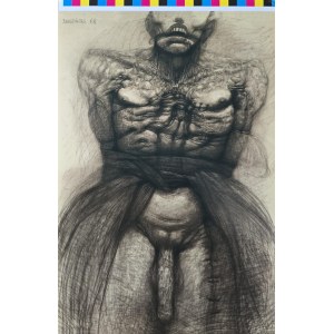 Sticker with a drawing of Zdzislaw Beksinski / Zdzislaw Beksinski