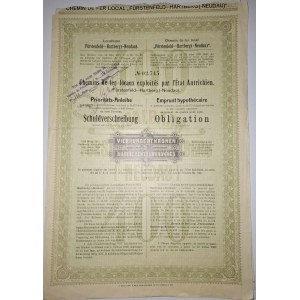 1902. Imperial-Royal AUSTRIAN LOCAL RAILROADS FURSTENBERG-HARTBERG-NEUDAU.