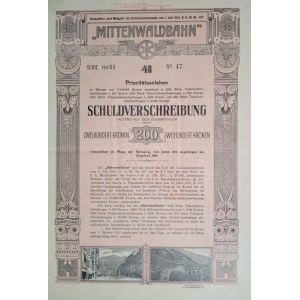 1912. C. K. RAKÚSKE ŽELEZNICE „MITTENWALDBAHN“.