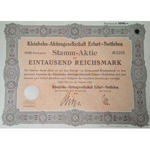 1929. ERFURT-NOTTLEBEN LOCAL RAILROADS.