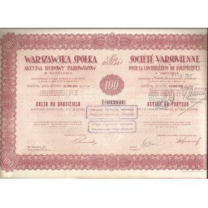 1929. WARSAW STEAM LOCOMOTIVE MANUFACTURING CORPORATION—BEARER SHARES REGISTERED WITH THE VICE CONSUL.