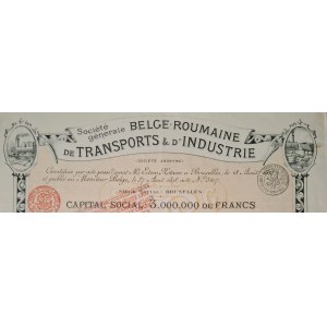 1898. BELGIAN-ROMANIAN SOCIETY FOR RAILWAY, MARITIME, AND INDUSTRIAL TRANSPORT.