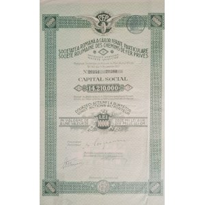 1922. ROMANIAN PRIVATE RAILROAD ASSOCIATION.