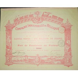 1898. KOMPANIA PRZEMYSŁOWO-KOLEJOWA BELGII.