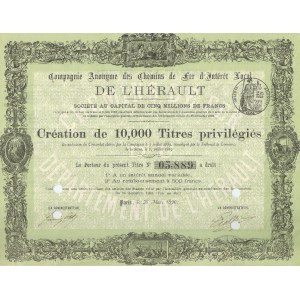 1890. ŽELEZNICE DEPARTEMENTU HERAULT.