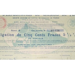 1908. FRENCH RAILROAD INSPECTION AND OPERATIONS COMPANY.