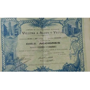 1910. THE VILLENA–ALCOY–YECLA RAILROAD.