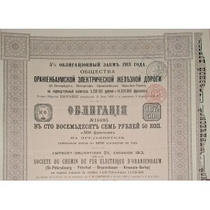 1913. ELEKTROBAHN ORANIENBAUM–PETERHOF–PETERSBURG.