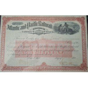 Ca. 1880. ATLANTIC AND PACIFIC RAILROAD COMPANY. UNC.