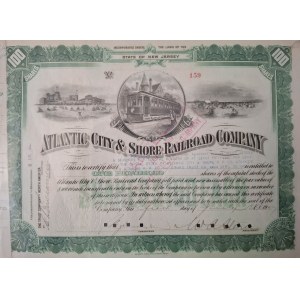 1907. ATLANTIC CITY AND SHORE RAILROAD COMPANY. 10 000 USD.