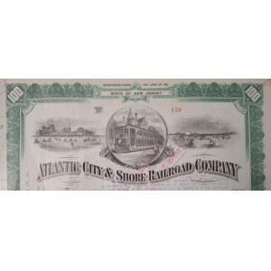 1907. ATLANTIC CITY AND SHORE RAILROAD COMPANY. 10 000 USD.