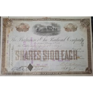 1892. BALTIMORE AND OHIO RAILROAD COMPANY. 5300 USD.