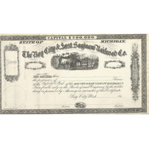 Ca. 1860. THE BAY CITY AND EAST SAGINAW RAILROAD COMPANY.