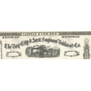 Ca. 1860. THE BAY CITY AND EAST SAGINAW RAILROAD COMPANY.