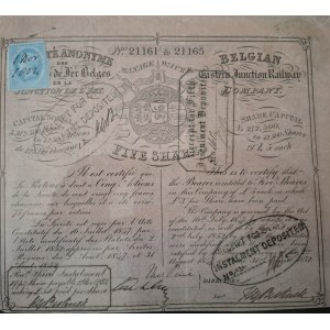 1852. BELGIAN EASTERN JUNCTION RAILWAY COMPANY.