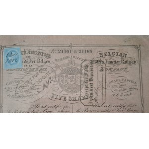 1852. BELGIAN EASTERN JUNCTION RAILWAY COMPANY.