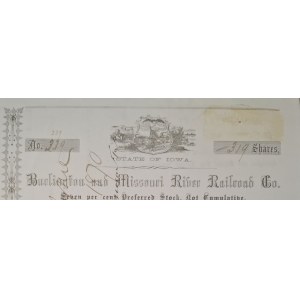 1870. BURLINGTON AND MISSOURI RIVER RAILROAD COMPANY. $31,900.