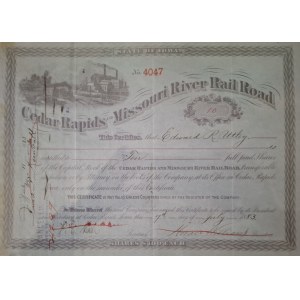 1883. CEDAR RAPIDS AND MISSOURI RIVER RAILROAD.