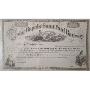 Ca. 1880. CEDAR RAPIDS AND SAINT PAUL RAILWAY.
