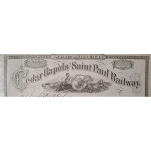 Ca. 1880. CEDAR RAPIDS AND SAINT PAUL RAILWAY.
