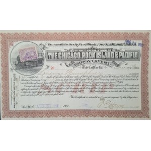 1898–1901. CHICAGO ROCK ISLAND AND PACIFIC RAILWAY COMPANY. UNC I VF+. 2 AKTIEN.