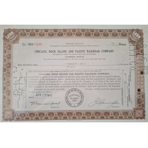 1948. CHICAGO ROCK ISLAND AND PACIFIC RAILROAD COMPANY. 2 SHARES.
