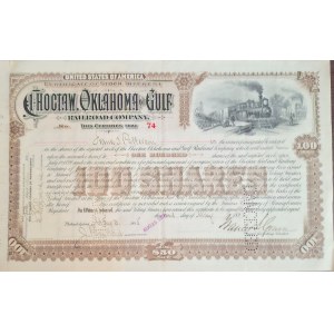1895–1896. CHOCTAW, OKLAHOMA AND GULF RAILROAD COMPANY. 500 a 5 000 USD.