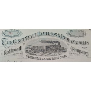 CA. 1880. CINCINNATI, HAMILTON, AND INDIANAPOLIS RAILROAD COMPANY.