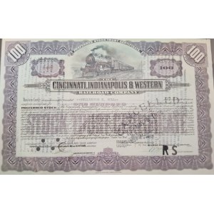 1926. CINCINNATI, INDIANAPOLIS AND WESTERN RAILROAD COMPANY. $10,000.