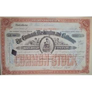 1887. CINCINNATI, WASHINGTON, AND BALTIMORE RAILROAD COMPANY. $10,000.