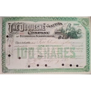 1893. DUQUESNE TRACTION COMPANY OF PITTSBURGH. $5,000.