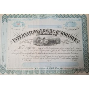 CA. 1880. INTERNATIONAL AND GREAT NORTHERN RAILROAD COMPANY. STAN TEXAS.