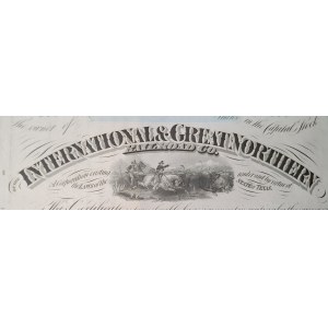 CA. 1880. INTERNATIONAL AND GREAT NORTHERN RAILROAD COMPANY. STAN TEXAS.