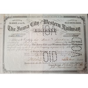 1884. IOWA CITY AND WESTERN RAILWAY COMPANY.
