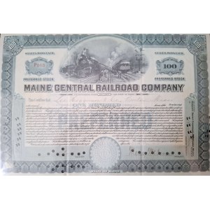 1914-1915. MAINE CENTRAL RAILROAD COMPANY. 1500 I 10 000 USD. 2 AKCJE.