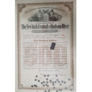 1892. NEW YORK CENTRAL AND HUDSON RIVER RAILROAD COMPANY. 500 AND 1,000 USD. 2 SHARES.