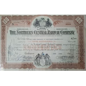 1949-1950. NORTHERN CENTRAL RAILWAY COMPANY. 5000 USD I 500 USD. 2 AKCJE.