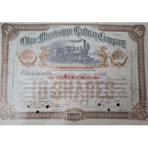 1893. OHIO AND MISSSISSIPPI RAILWAY COMPANY. 1000 USD.