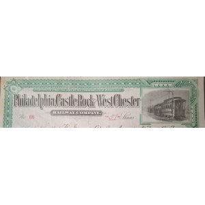 1889. PHILADELPHIA, CASTLE ROCK AND WEST CHESTER RAILWAY COMPANY. 2 850 USD.
