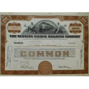 1952-1957. WESTERN PACIFIC RAILROAD COMPANY. KALIFORNIA. 2 AKCJE.