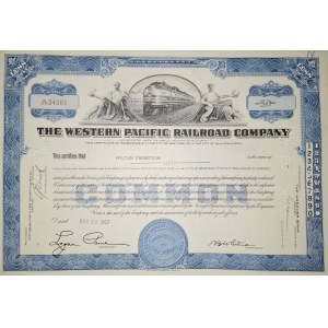 1952-1957. WESTERN PACIFIC RAILROAD COMPANY. KALIFORNIA. 2 AKCJE.