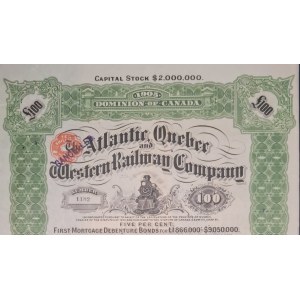 1906. ATLANTIC, QUEBEC AND WESTERN RAILWAY COMPANY.