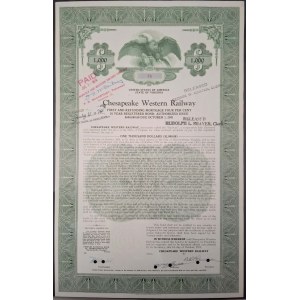 1951. CHESAPEAKE WESTERN RAILWAY. LOW NO. 76. $1,000.