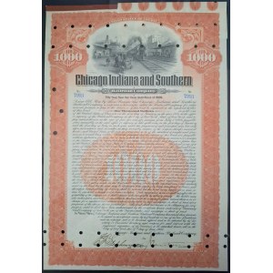 1906. CHICAGO INDIANA AND SOUTHERN RAILROAD COMPANY. 1000 USD.