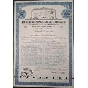 1966–1967. CINCINNATI, NEW ORLEANS, AND TEXAS PACIFIC RAILWAY EQUIPMENT TRUST. $1,000. 2 SHARES.