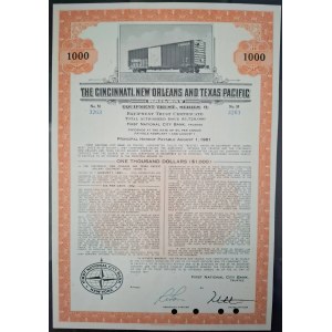 1966–1967. CINCINNATI, NEW ORLEANS, AND TEXAS PACIFIC RAILWAY EQUIPMENT TRUST. $1,000. 2 SHARES.
