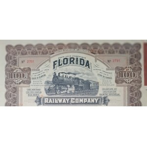 1909. FLORIDA RAILWAY COMPANY. $100.