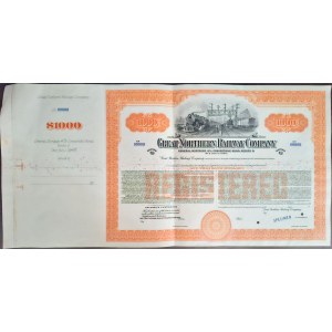 CA. 1900. GREAT NORTHERN RAILWAY COMPANY. SPECIMEN NO. 0000. RARE!